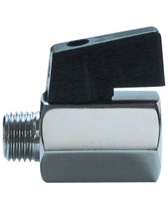 Mini Ball Valve Black Lever Handle - 1/4" Male - 1/4" Female