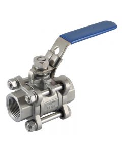 Stainless Steel Ball Valve - 3 Piece - Full Bore - lockable Handle