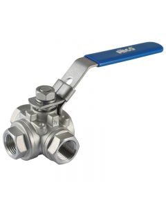 3 Way L Port Steel Ball Valve