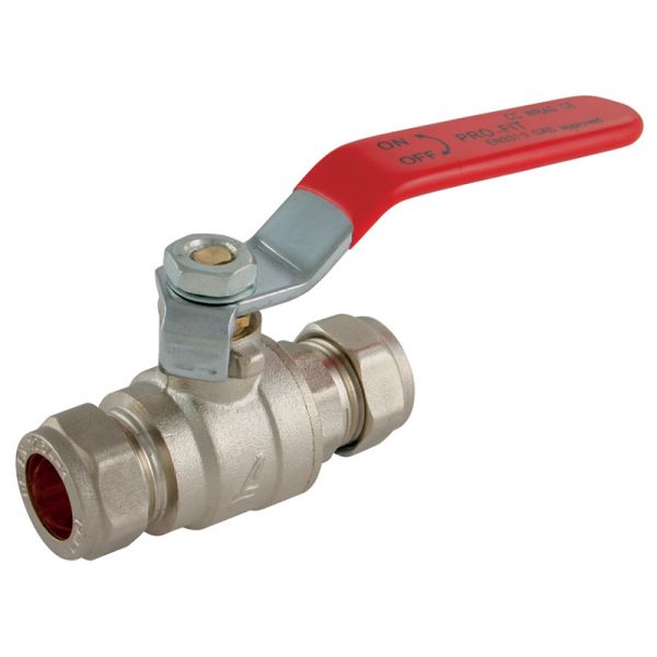 15MM FULL BORE RED OR BLUE HANDLE LEVER BALL VALVE